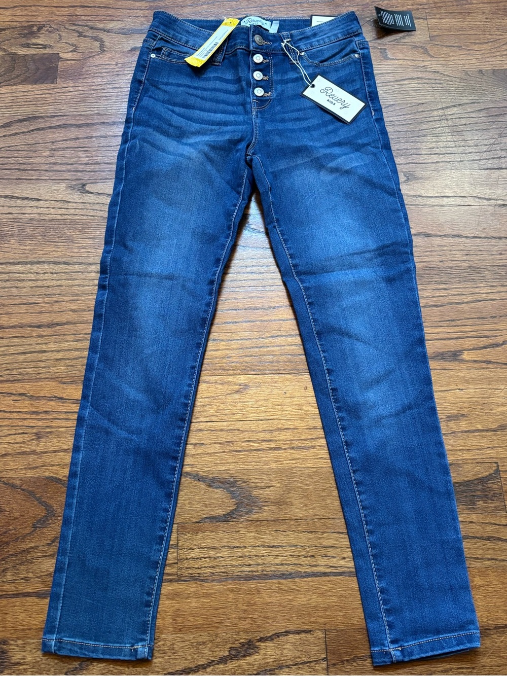 NWT! Revery Kids/StitchFix Dark Blue High-Rise Button-Fly Skinny Jeans